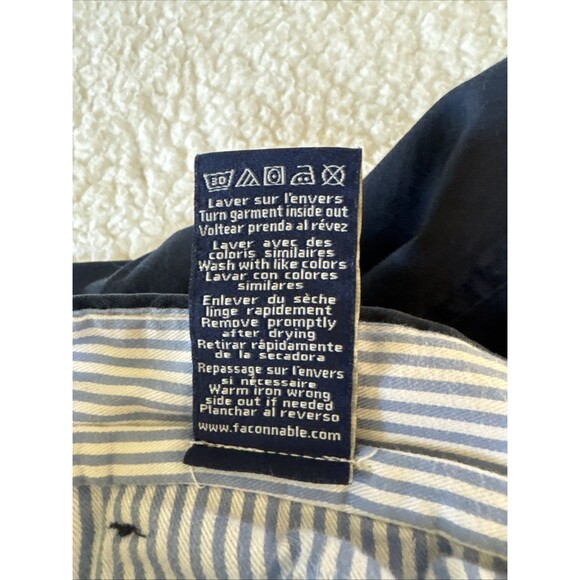 Faconnable Men's Cuffed Flat Front Khaki Pants Blue Size 42R /27 - Picture 7 of 9